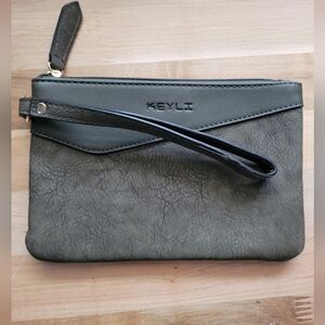 KEYLI Olive Green Wristlet Clutch Faux Leather Small Size Lightweight